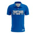 Custom Fully Sublimated Solid NN Pattern Royal Blue Performance Polo Shirt 7282