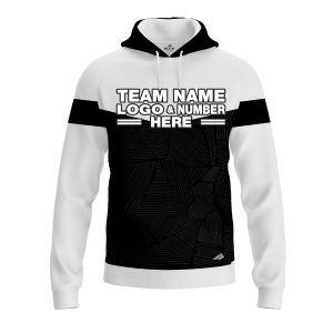 Custom Fully Sublimated Basic Neon Pattern Black White Performance Sports Pullover Hoodie 07344