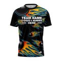 Custom Fully Sublimated Fireball Bowling  Pattern Performance Jersey 7348