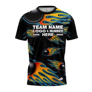 Custom Fully Sublimated Fireball Bowling  Pattern Performance Jersey 7348