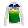 Custom Fully Sublimated Retro Stripe Neon Pattern Blue Green  Performance Sports Pullover Hoodie 07456