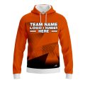 Custom Fully Sublimated Gradient Neon Pattern Orange Performance Sports Pullover Hoodie 07480