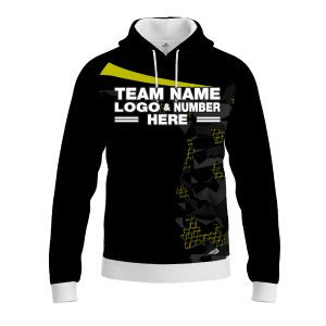 Custom Fully Sublimated Extreme Neon Pattern Yellow Performance Sports Pullover Hoodie 07515