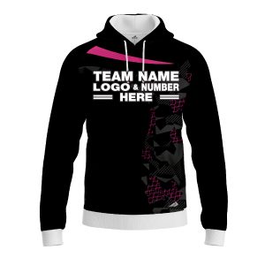 Custom Fully Sublimated Extreme Neon Pattern Pink Performance Sports Pullover Hoodie 07519