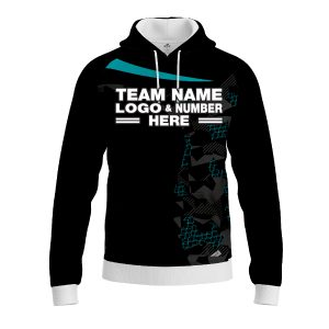 Custom Fully Sublimated Extreme Neon Pattern Teal Performance Sports Pullover Hoodie 07517