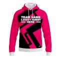 Custom Fully Sublimated Jenga Neon Pattern Pink Performance Sports Pullover Hoodie 07527