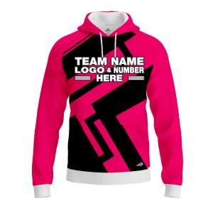 Custom Fully Sublimated Jenga Neon Pattern Pink Performance Sports Pullover Hoodie 07527