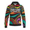 Custom Fully Sublimated Psychedelic Neon Pattern Multicolor Performance Sports Pullover Hoodie 07531