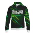 Custom Fully Sublimated Pop-Art Neon Pattern Green Black Performance Sports Pullover Hoodie 07539
