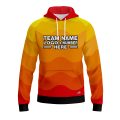 Custom Fully Sublimated Heat Wave Neon Pattern Orange Yellow Performance Sports Pullover Hoodie 07555