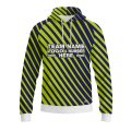 Custom Fully Sublimated Bold Lines Neon Pattern Green Navy Blue Performance Sports Pullover Hoodie 07561