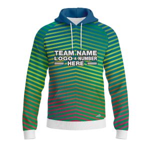 Custom Fully Sublimated Energetic Streaks Neon Pattern Multicolor Performance Sports Pullover Hoodie 07563