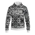 Custom Fully Monochrome Animal Print Performance Sports Pullover Hoodie 07588