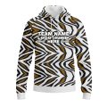 Custom Fully Sublimated Zebra Waves Animal Print Performance Sports Pullover Hoodie 07594