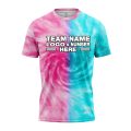 Custom Fully Sublimated Spiral Tie Dye Pattern Pink SkyBlue Performance Jersey 7581