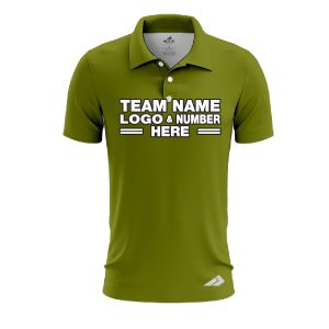 Custom Fully Sublimated Solid T20 Pattern Olive Green Performance Polo Shirt 7610