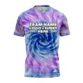 Custom Fully Sublimated Spiral Tie Dye Pattern Berry SkyBlue Performance Jersey 7624
