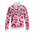 Custom Fully Sublimated Abstract Wild Pink Cheetah Print Performance Sports Pullover Hoodie 07635