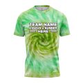 Custom Fully Sublimated Spiral Tie Dye Pattern Green Performance Jersey 7641