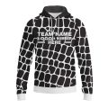 Custom Fully Sublimated Elegant Giraffe Animal Print Black White Performance Sports Pullover Hoodie 07652