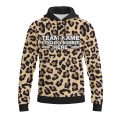 Custom Fully Sublimated Classic Cheetah Animal Print Black Brown Gold Performance Sports Pullover Hoodie 07672