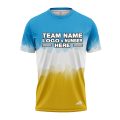 Custom Fully Sublimated Vibrant Tie Dye Pattern Tricolor White SkyBlue Yellow Performance Jersey 7705
