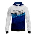 Custom Fully Sublimated Ocean Grid Pattern Blue White Performance Sports Pullover Hoodie 07721