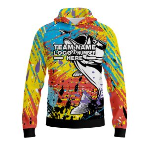 Custom Fully Sublimated Tie Dye Fishing Pattern Multicolor Performance Sports Pullover Hoodie 07736