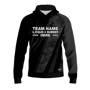Custom Fully Sublimated Electric Fishing Pattern Dark Performance Sports Pullover Hoodie 07756