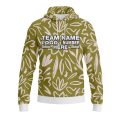 Custom Fully Sublimated Olive Floral Pattern Green White Performance Sports Pullover Hoodie 07771