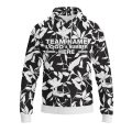 Custom Fully Sublimated Monochrom Floral Two Pattern Black White Performance Sports Pullover Hoodie 07775