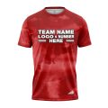 Custom Fully Sublimated Cloudy Tie Dye Pattern Red Performance Jersey 7786