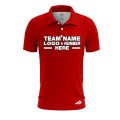 Custom Fully Sublimated Solid II Pattern Blood Red Performance Polo Shirt 7807