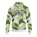 Custom Fully Sublimated Contemporary Leaf Floral Pattern White Green Performance Sports Pullover Hoodie 07858