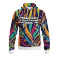 Custom Fully Sublimated Vivid Tropical Floral Pattern Multicolor Performance Sports Pullover Hoodie 07898