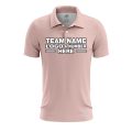 Custom Fully Sublimated Solid E12 Pattern Nude Pink Performance Polo Shirt 7976
