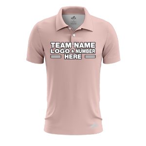 Custom Fully Sublimated Solid E12 Pattern Nude Pink Performance Polo Shirt 7976