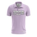 Custom Fully Sublimated Solid Q39 Pattern Pink Lavender Performance Polo Shirt  8036
