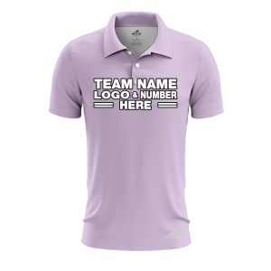 Custom Fully Sublimated Solid Q39 Pattern Pink Lavender Performance Polo Shirt  8036