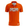 Custom Fully Sublimated Solid JJ Pattern Orange Performance Polo Shirt 8118