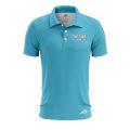 Custom Fully Sublimated Solid I34 Pattern Aqua Blue Performance Polo Shirt 8256
