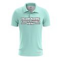 Custom Fully Sublimated Solid J12 Pattern Light Aqua Performance Polo Shirt 8331