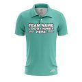 Custom Fully Sublimated Solid S36 Pattern Aqua Green Performance Polo Shirt 8368