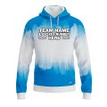 Custom Fully Sublimated Brushed Tie Dye Pattern SkyBlue White Performance Sports Pullover Hoodie 08484