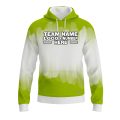 Custom Fully Sublimated Brushed Tie Dye Pattern Green White Performance Sports Pullover Hoodie 08486