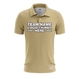 Custom Fully Sublimated Solid Z15 Pattern Dark Beige Performance Polo Shirt 8528