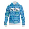 Custom Fully Sublimated Casual Tie Dye Pattern SkyBlue Performance Sports Pullover Hoodie 08537