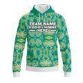 Custom Fully Sublimated Casual Tie Dye Pattern Green Performance Sports Pullover Hoodie 08548