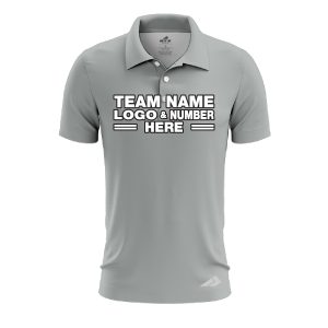 Custom Fully Sublimated Solid N6 Pattern Gray Performance Polo Shirt 8550
