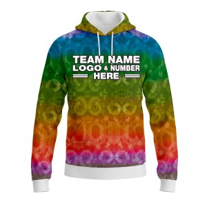 Custom Fully Sublimated Casual Tie Dye Pattern Multicolor Performance Sports Pullover Hoodie 08557